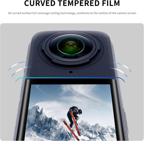 FiTSTILL 3PCS LCD Screen Protector Appliable for Insta360 X4,TPU Hardness Ultra HD Tempered Screen Cover for Insta360X4 Scratch Resistant Camera A...