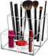 Cerpourt Clear Acrylic Makeup Brush Organizer,Multi-Purpose Cosmetic Brushes Storage Holder with 3 Slots,Pencil Pen Holder for Desk,Desk Organizer...