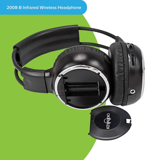 RP Accessories IR-2008B Infrared Wireless Headphones, 2-Channel Folding Universal Rear Entertainment System IR Headphone for Car TV and DVD Player...