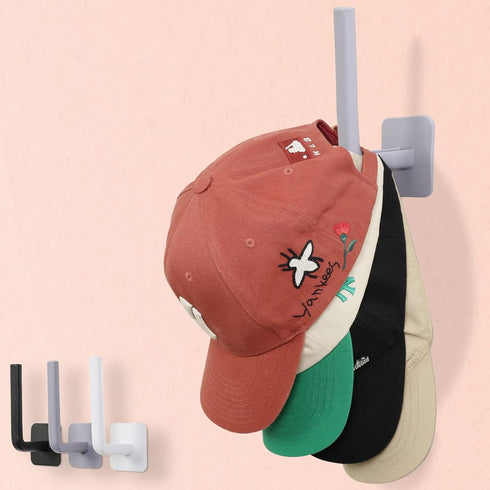 Hat Rack for Baseball Caps Adhesive Hat Hooks for Wall, Hat Hanger Storage Baseball Cap Organizer, No Drilling Strong Hat Holder for Door, Closet,...