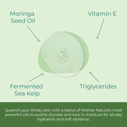 Moringa Seed Facial Oil Drops Super Moisturizing Antioxidant-Rich Glow with Sea Kelp & Vitamin E - Daily Face Primer & Replenishing Vegan Skincare...