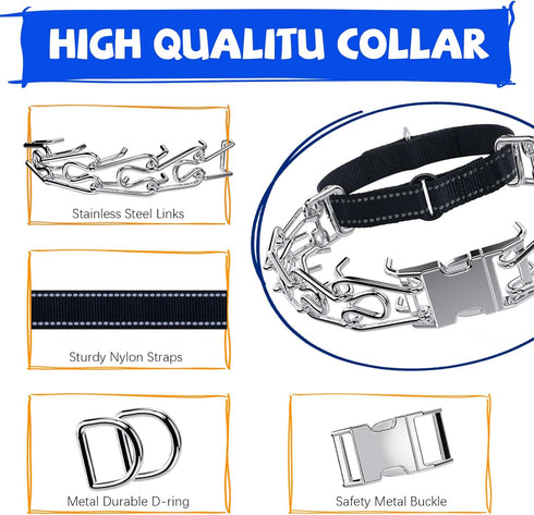 Dog Training Collar, No Pull Dog Collar Dog Basic Collar for Small Medium Large Dogs with Quick Release Buckle,Extra Links, Rubber Tips(Black, S)...