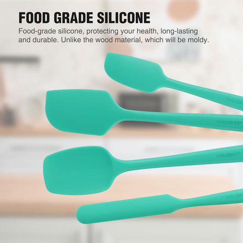HAUSHOF Silicone Spatula Set of 4, Food Grade Silicone Spatula for Cooking, Baking, Mixing - Spatulas for Kitchen Use, One-Piece Seamless Design, ...
