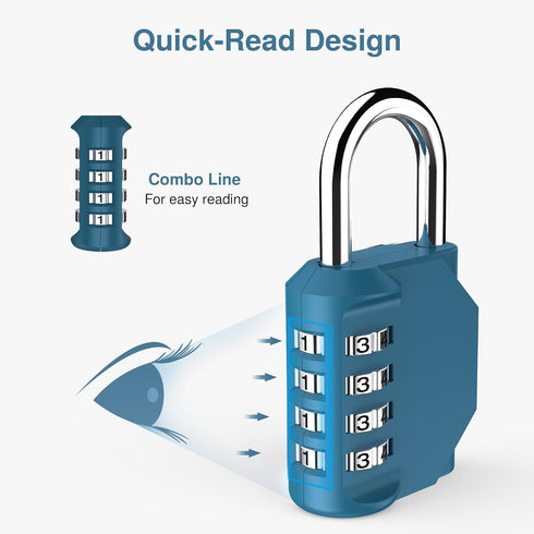 Puroma 2 Pack Combination Lock 4 Digit Locker Lock Outdoor Waterproof Padlock for School Gym Locker, Sports Locker, Fence, Toolbox, Gate, Case, Ha...