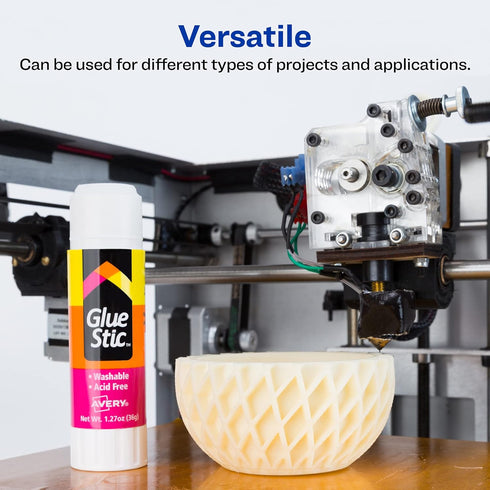 Avery Glue Stick White, Washable, Permanent, 1 Per Pack, 6 Packs, 6 Glue Sticks Total (00191)...