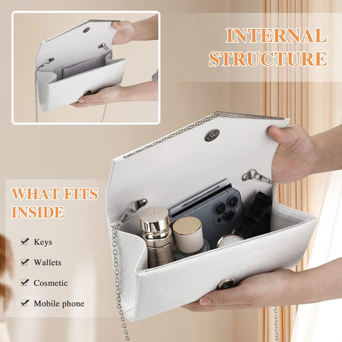 Women’s Evening Clutch Bag Elegant Cocktail Bridal Handbag Wedding Party Purse...