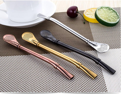 Hihelp 4 PCS Stainless Steel Straws Yerba Mate Bombilla Drinking Straws Free Cleaning Brush Include, Colorful, 6 Piece Set...