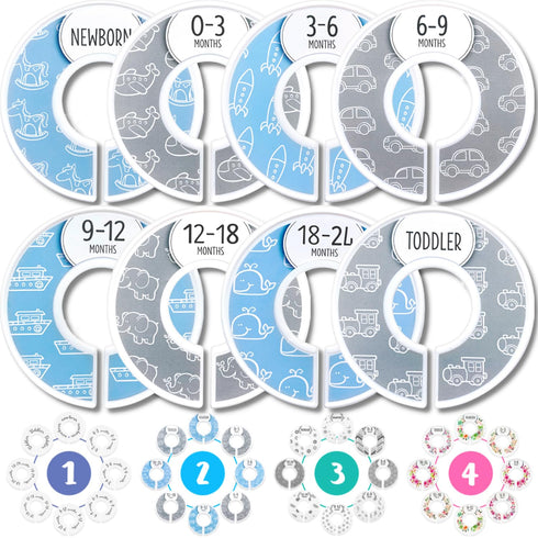 Baby Closet Dividers (Baby Blue) by Eli with Love – Set of 8 Baby Closet Size Dividers for Boys – Ideal Baby Clothes Dividers for Closet – Helps O...