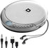 CD Player Portable with 60 Second Anti Skip, Stereo Earbuds, Includes Aux in Cable and AC USB Power Cable for use at Home or in Car. Silver...