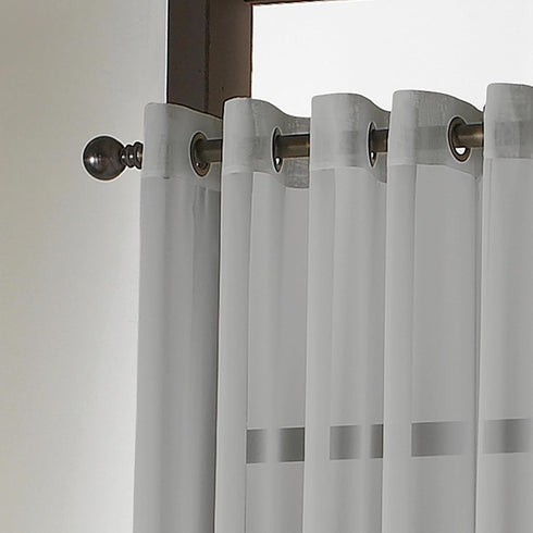 Curtainworks Soho Voile Sheer Grommet Curtain Panel, 59 by 84", Silver...