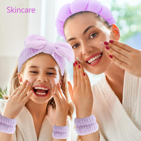 Spa Headband, Skincare Headband, Makeup Headband, Headband for Washing Face, Wrist Bands for Washing Face, Face Wash Headband, Teen Girl Gifts Tre...