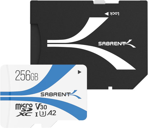 SABRENT Rocket V30 A2 256GB MicroSDXC Memory Card R100MB/s W30MB/s compatible with Steam Deck, Nintendo-Switch, Go Pro, Cameras, Smartphones. (SD-...