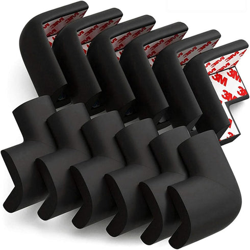 DYKESON Soft Corner Protector - Baby Safety Cushion & Corner Bumpers, Table Edge Protector, Baby Proofing Edge, Corner Guards, 12 Pack, Black...