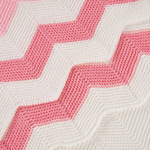 Baby Blanket Knitted Pink Chevron Soft Toddler Nursery Crib Throw Blankets Receiving Swaddle Blanket Stroller Cover for Boys Girls,40x30 inch...