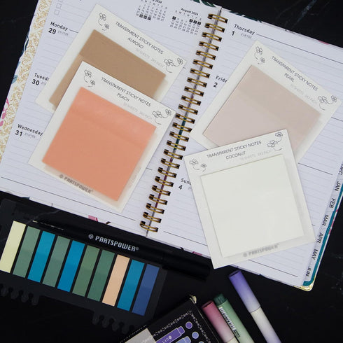 Pastel Transparent Sticky Notes, 4 Pads 3X3 Inch See Through Annotating Sticky Notes for Annotating, Bible Journaling Supplies, Office School Supp...