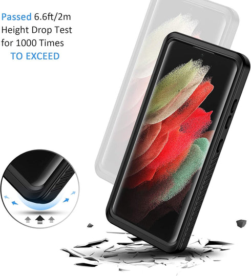Lanhiem for Samsung Galaxy S21 Ultra Case, IP68 Waterproof Dustproof, Built-in Screen Protector, Rugged Full Body Shockproof Protective Phone Cove...