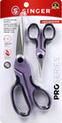 SINGER ProSeries Sewing Fabric Scissors and Craft Detail Scissors Set, Lilac Purple, Set of 2 Sewing Scissors...