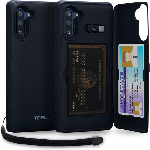 TORU CX PRO Case for Galaxy Note 10, with Card Holder | Slim Protective Cover with Hidden Credit Cards Wallet Flip Slot Compartment Kickstand | In...
