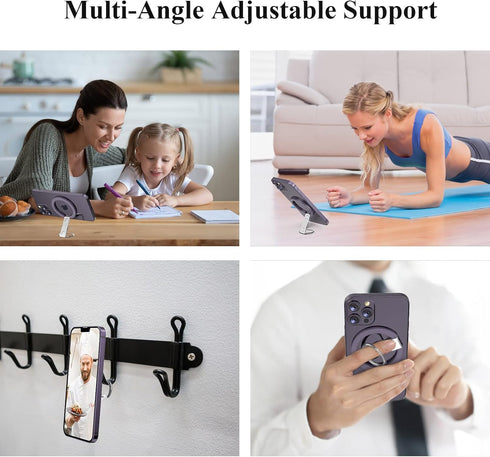 Magnetic Phone Grip, Magnetic Phone Ring Holder for iPhone 14 13 12 MagSafe Accessories 360° Adjustable Kickstand Only for iPhone 14/13/12 Pro Max...