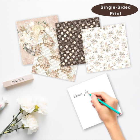 28 Sheets Scrapbook Paper, 6"X6" Inch Floral Scrapbook Paper 160gsm Cardmaking Craft Paper Pack Decorative Paper for Card Making (Natural Softness...
