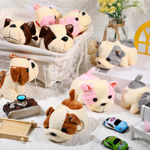 12 Pcs Cute Stuffed Animal Toy 4 Inch Mini Plush Mermaid Tiger Turtle Puppy Pig Alpaca Cat Ornaments Stuffed Doll Keychain Handbag Pendant for Bir...