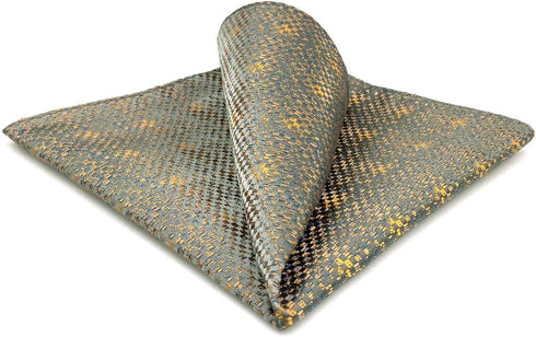 SHLAX&WING Silk Pocket Square for Men Bronze 12.6 inches Large Wedding Party...