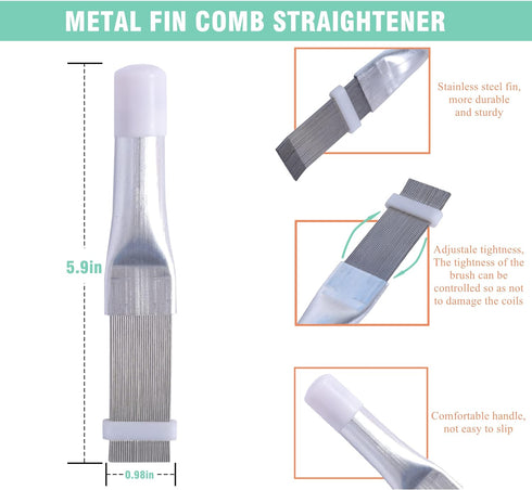 2Pcs Air Conditioner Fin Comb Cleaner kit AC Coil Cleaning Brush Condenser Fin Straightener AC Evaporator Comb Radiator Repair Clean Tool...