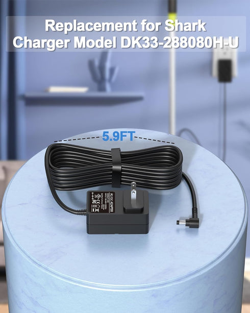for Shark DK33-288080H-U Charger Compatible with Shark IZ462H IZ482H IZ483H IZ662H IZ682H 1Z440H 1Z441HBRN Vertex Ultra Lightweight Cordless Stick...