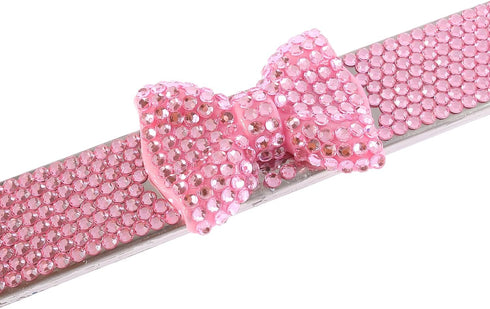 Fashion USA Universal Pink Frame W/Pink Bowtie Crystal License Plate Frames,Eclusive Bling License Plate Holder,Weather Proof Rhinestone License P...