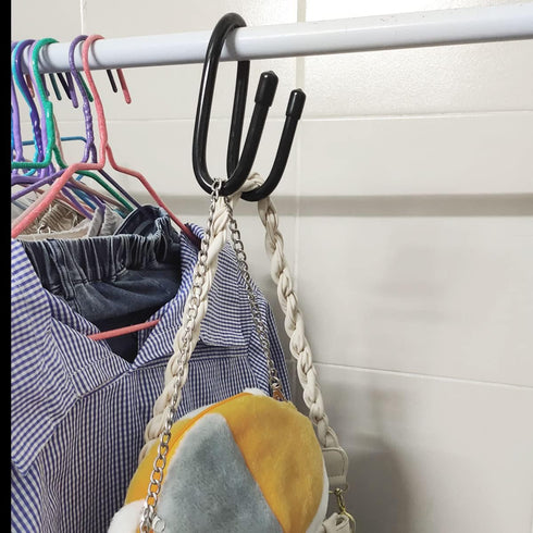 Chain Link Fence Hook 2PCS Black Chain Link Fence Hangers for Link Fence, Pool Hangers for Link Fence, Hard Hat Rack Holder...