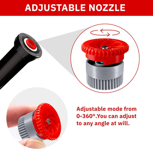 24 Pieces Variable Arc Nozzle, Replacement Pop-up Sprinkler Heads Compatible with Most of Adjustable Pop Up Sprinklers Spray Head for Garden Lawn ...