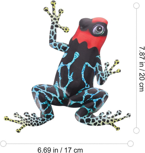 Veemoon Metal Frog Wall Decor, 2Pcs Frog Iron Wall Art Sculptures Art Frogs Wall Hanging Sculpture Decoration Outdoor Fence Art for Home Garden Be...