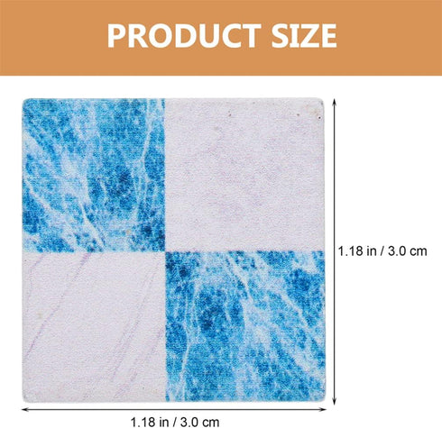 Doll House Furniture 27pcs Miniature Mosaic Floor Tile Sheet Miniature Flooring Simulation Mini Doll House Accessories for - Blue and White Tile F...