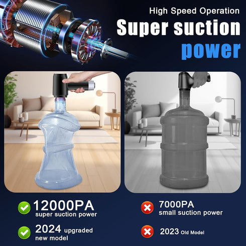 Car Vacuum Cleaner Portable Cordless,12000Pa High Power Handheld Car Vacuum Strong Suction, 6 in 1 Mini Vacuum Cleaner Air Duster, Hand Held Vacuu...