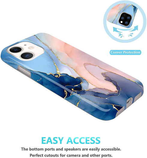 JAHOLAN Compatible with iPhone 11 Case Gold Glitter Sparkle Marble Design Clear Bumper TPU Soft Rubber Silicone Cover Phone Case for iPhone 11 - P...
