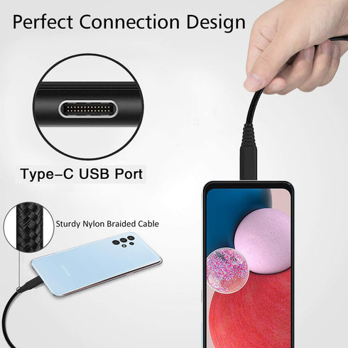 USB A to USB C Charger Cord 3FT 6FT 10FT Cable for Samsung Galaxy A54 5G/A53 A52 A51/A15 A14 A13 A12/A23 A22 A21/A34 A33 A32/A42/A05S A04S A03S A0...