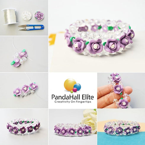 PH PandaHall 60 Yards Clear Elastic String Cord, 0.8mm Polyester Stretch Thread Elastic Bracelet Rope Crystal Beading Cord for Party Decor Jewelry...