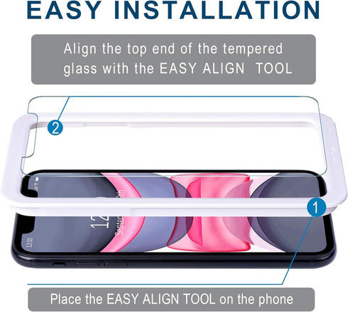 Arae Screen Protector for iPhone Xr/iPhone 11, HD Tempered Glass, Anti Scratch Work with Most Case, 6.1 inch, 3 Pack...