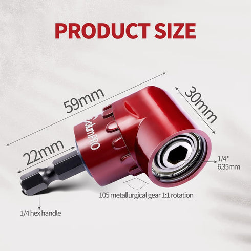 1/4 Inch 105 Degree Right Angle Driver Adapter Hex Shank Power Screwdriver,Quick Change Drive and Magnetic Bit Socket Right Angle Drill Attachment...