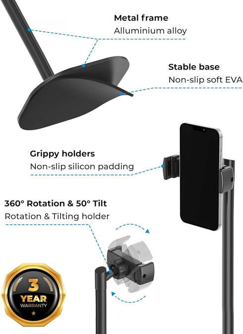 Cooper Cases ChatStand, Night Black, Height Adjustable Portable Electronic Device Stand for Desk | Compatible with Smartphones, iPhones, 9-14''......