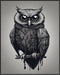 Posterizer 1 pcs- black and white gothic style owl print-Gothic Art-Art for Animal Lovers- Living Room Bedroom Decor- unframed wall art...