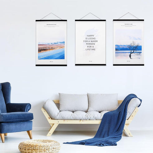 FALAMON 2 Pack Magnetic Poster Hanger Frame, 24x36 24x30 24x17 Magnet Poster Frame Hangers for Hanging Posters, Prints, Photos, Pictures, Maps, Sc...