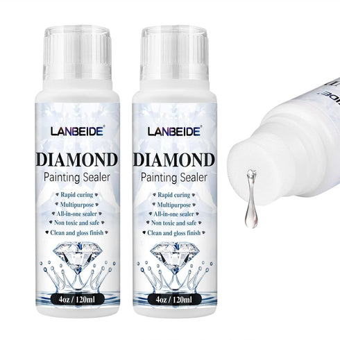 LANBEIDE 2 Pack 240ML Diamond Painting Sealer, 5D Diamond Painting Art Glue Permanent Hold & Shine Effect Sealer for Diamond Painting and Puzzles...