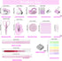 Mini Office Supply Kit, Pink Mini Stapler with Staples and Tape Dispenser Set, Mini Stationary Kit includes Sticky Notes Index Tabs Highlighters G...