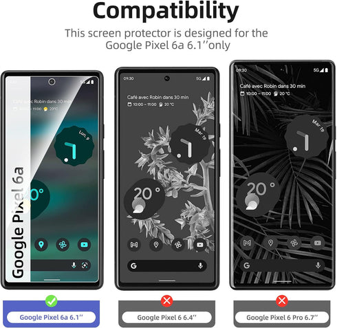 NEW'C [3 Pack Designed for Google Pixel 6a (6.1") Screen Protector Tempered Glass, Case Friendly Anti Scratch Bubble Free Ultra Resistant......