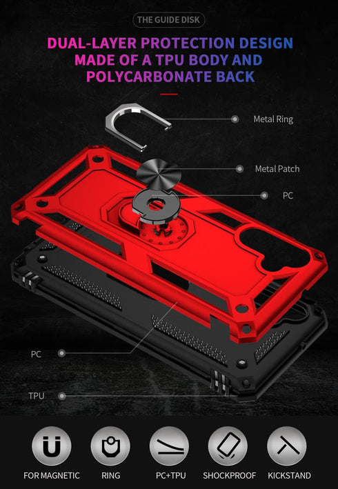 Galaxy A13 5G Case, Samsung A13 5G Case, Galaxy A04s Case with HD Screen Protector, Military-Grade Ring Holder Stand Car Mount 15ft Drop Tested Sh...
