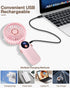 Handheld Fan, Portable Fan Mini Desk Fan 90° Foldable 5 Speeds Standing Fan with Base, Battery Operated Neck Fan with Lanyard, USB Rechargeable Fa...