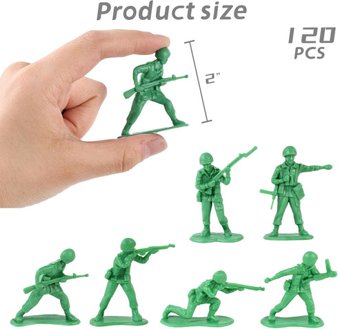 AMOR PRESENT 120PCS Army Men Action Figures, 2" Army Men Toy Soldiers Military Toys Playset Green for Boys Birthday Gift...