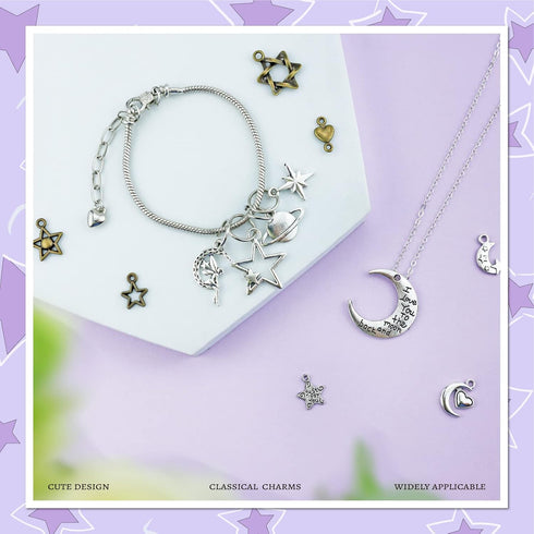 JIALEEY Celestial Mixed Sun Moon Star Charms, Wholesale Bulk Lots Antique Alloy Charms Pendants DIY for Necklace Bracelet Jewelry Making and Craft...