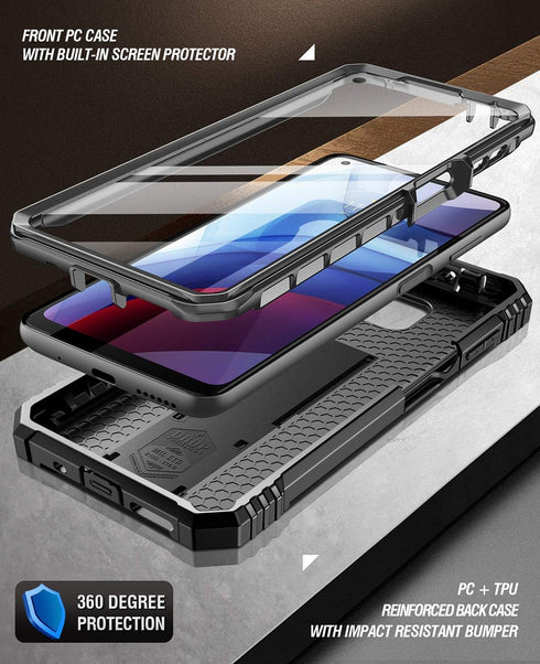 Poetic Revolution Series Case for Moto G Power (2021), Full-Body Rugged Dual-Layer Shockproof Protective Cover with Kickstand and Built-in-Screen ...